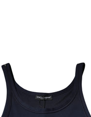 Dolce & Gabbana Blue Cotton Sleeveless Round Neck Tank T-shirt Dolce & Gabbana Retail Flare