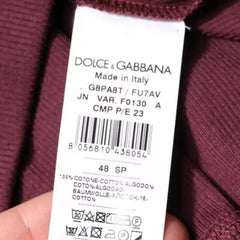 Dolce & Gabbana Maroon Cotton Sleeveless Round Neck Tank T-shirt Dolce & Gabbana Retail Flare