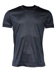 Dolce & Gabbana Blue Silk Crew Neck Short Sleeves T-shirt Dolce & Gabbana Retail Flare