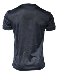 Dolce & Gabbana Blue Silk Crew Neck Short Sleeves T-shirt Dolce & Gabbana Retail Flare