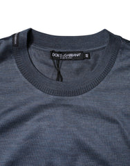Dolce & Gabbana Blue Silk Crew Neck Short Sleeves T-shirt Dolce & Gabbana Retail Flare