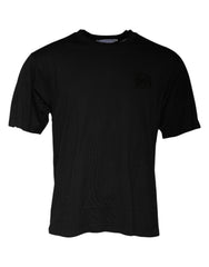 Dolce & Gabbana Black Cotton Crew Neck Short Sleeves T-shirt Dolce & Gabbana Retail Flare