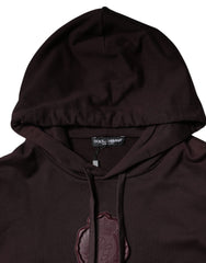 Dolce & Gabbana Brown Cotton Hooded Men Sweatshirt Sweater Dolce & Gabbana Retail Flare