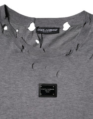 Dolce & Gabbana Gray Logo Crew Neck Short Sleeves T-shirt Dolce & Gabbana Retail Flare