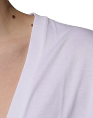 Dolce & Gabbana White Cotton V-neck Short Sleeves T-shirt Dolce & Gabbana Retail Flare