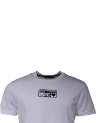 Dolce & Gabbana White Logo Print Cotton Crew Neck T-shirt Dolce & Gabbana Retail Flare