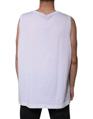Dolce & Gabbana White Cotton Sleeveless Round Neck Tank T-shirt Dolce & Gabbana Retail Flare