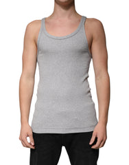 Dolce & Gabbana Gray Cotton Sleeveless Round Neck Tank T-shirt Dolce & Gabbana Retail Flare