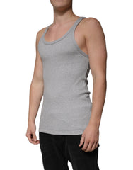 Dolce & Gabbana Gray Cotton Sleeveless Round Neck Tank T-shirt Dolce & Gabbana Retail Flare