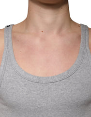 Dolce & Gabbana Gray Cotton Sleeveless Round Neck Tank T-shirt Dolce & Gabbana Retail Flare