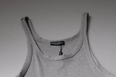 Dolce & Gabbana Gray Cotton Sleeveless Round Neck Tank T-shirt Dolce & Gabbana Retail Flare