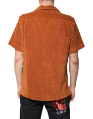 Dolce & Gabbana Hazel Cotton Velvet Button Down Collared Shirt Dolce & Gabbana Retail Flare