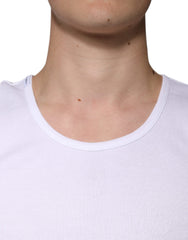 Dolce & Gabbana White Cotton Sleeveless Round Neck Tank T-shirt Dolce & Gabbana Retail Flare