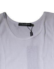 Dolce & Gabbana White Cotton Sleeveless Round Neck Tank T-shirt Dolce & Gabbana Retail Flare