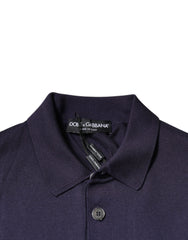 Dolce & Gabbana Blue Silk Collared Short Sleeves Polo T-shirt Dolce & Gabbana Retail Flare