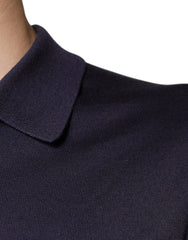 Dolce & Gabbana Blue Silk Collared Short Sleeves Polo T-shirt Dolce & Gabbana Retail Flare