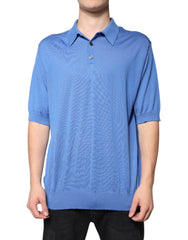 Dolce & Gabbana Blue Collared Short Sleeves Polo T-shirt Dolce & Gabbana Retail Flare