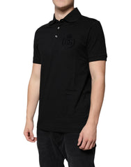 Dolce & Gabbana Black DG Collared Short Sleeves Polo T-shirt Dolce & Gabbana Retail Flare