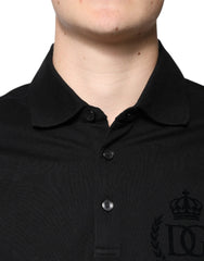 Dolce & Gabbana Black DG Collared Short Sleeves Polo T-shirt Dolce & Gabbana Retail Flare
