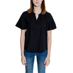 Jacqueline De Yong Black Viscose Shirt Jacqueline De Yong Retail Flare