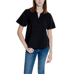 Jacqueline De Yong Black Viscose Shirt Jacqueline De Yong Retail Flare
