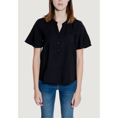 Jacqueline De Yong Black Viscose Shirt Jacqueline De Yong Retail Flare