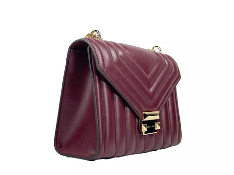 Michael Kors Whitney Medium Chain Shoulder Flap Crossbody Oxblood - Retail Flare