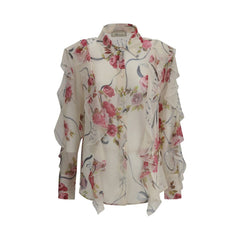 Blumarine Floral silk chiffon Shirt Blumarine Retail Flare