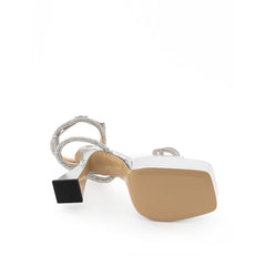 MACH & MACH Elegant Silver Leather Platforms - Retail Flare