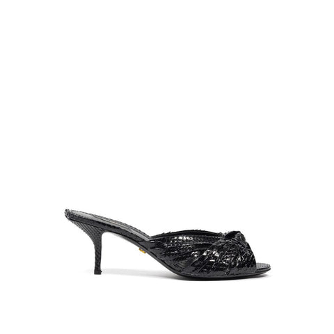 Dolce & Gabbana Black Leather Di Pitone Sandal Dolce & Gabbana Retail Flare