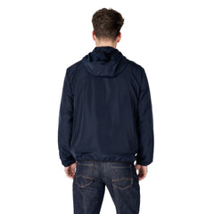 EA7 Emporio Armani Blue Polyester Jacket EA7 Emporio Armani Retail Flare