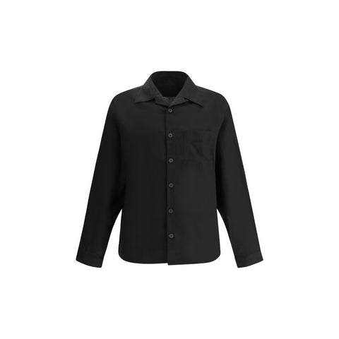 Prada Black linen Shirt Prada Retail Flare