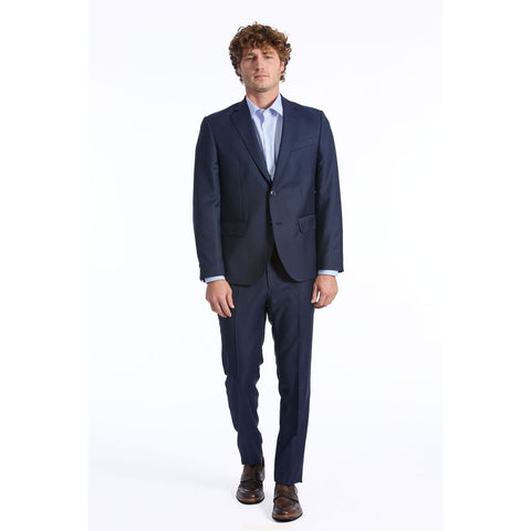 Baldinini Trend Blue Wool Men Suit Baldinini Trend Retail Flare