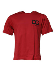 Dolce & Gabbana Red DG Logo Cotton Crew Neck T-shirt Dolce & Gabbana Retail Flare
