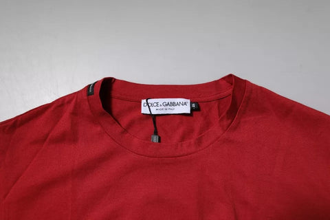 Dolce & Gabbana Red DG Logo Cotton Crew Neck T-shirt Dolce & Gabbana Retail Flare