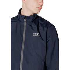 EA7 Emporio Armani Blue Polyamide Jacket EA7 Emporio Armani Retail Flare