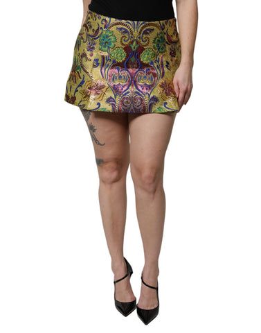 Dolce & Gabbana Multicolor Floral Jacquard Mid Waist Mini Skirt -  Dolce & Gabbana -  Retail Flare
