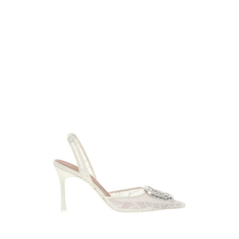 Amina Muaddi Camelia slingback lace Pumps Amina Muaddi Retail Flare