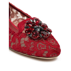 Dolce & Gabbana Red Viscose Flat Shoe Dolce & Gabbana Retail Flare