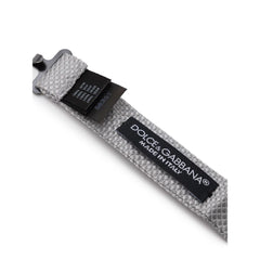 Dolce & Gabbana Silver Silk Ties & Bowty Dolce & Gabbana Retail Flare