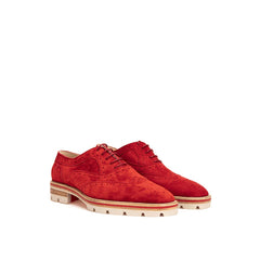 Christian Louboutin Red Suede Leather Flat Shoe - Retail Flare