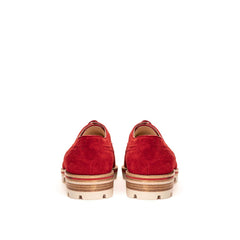 Christian Louboutin Red Suede Leather Flat Shoe - Retail Flare