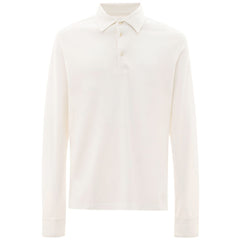 Corneliani White Cotton Polo Shirt - Retail Flare