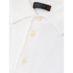 Corneliani White Cotton Polo Shirt - Retail Flare
