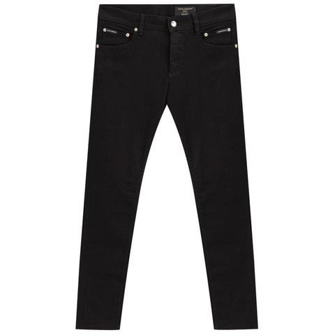 Dolce & Gabbana Black Cotton Jeans & Pant Dolce & Gabbana Retail Flare