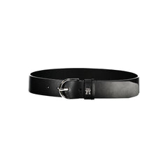 Tommy Hilfiger Chic Black Leather Belt with Metal Buckle - Retail Flare