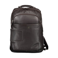 Piquadro Brown Leather Men Backpack Piquadro Retail Flare