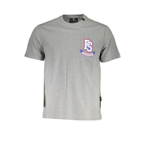 Plein Sport Gray Cotton Men T-Shirt Plein Sport Retail Flare