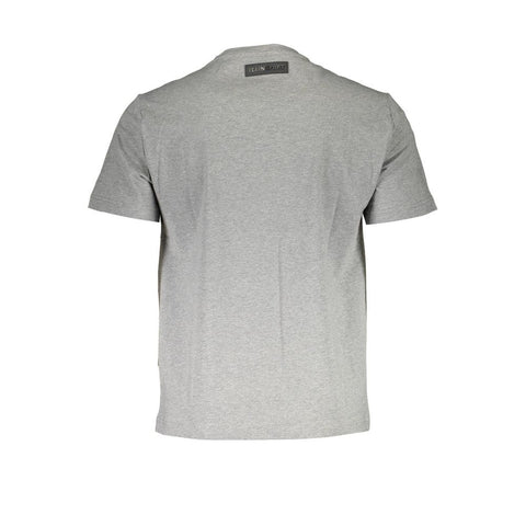 Plein Sport Gray Cotton Men T-Shirt Plein Sport Retail Flare