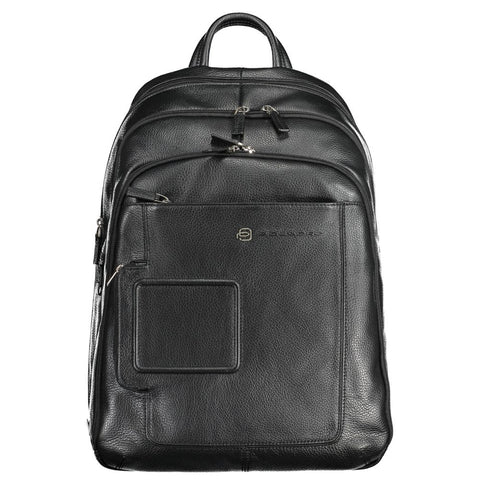 Piquadro Black Leather Men Backpack Piquadro Retail Flare